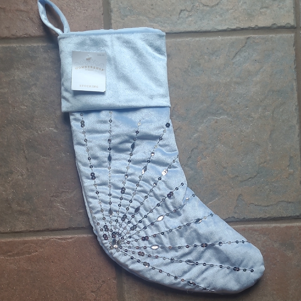 New with tags! Wondershop Blue Holiday Stocking with Silver Sequins